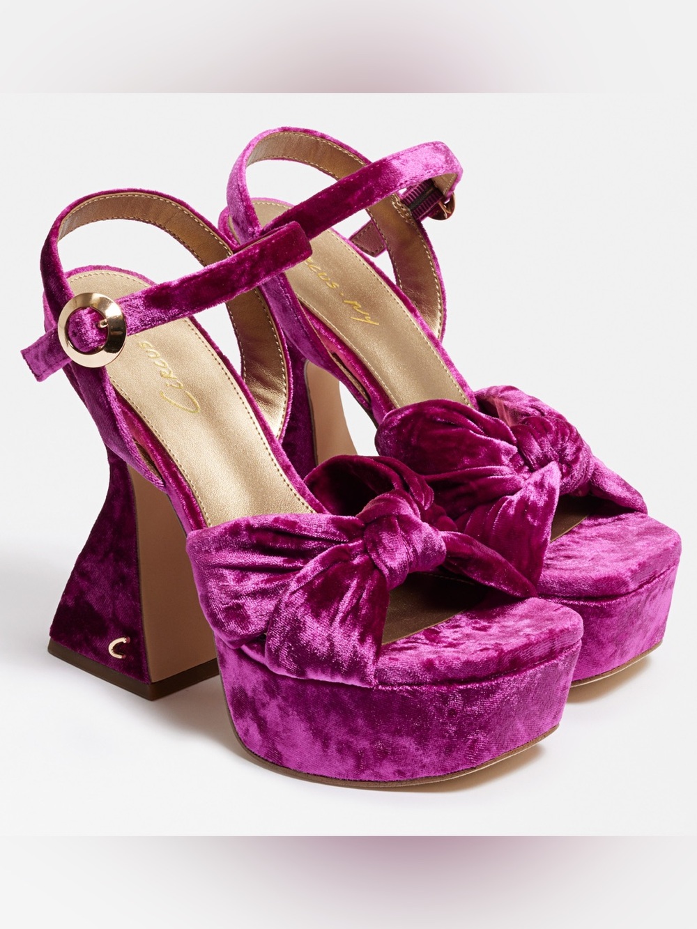 Circus by Sam Edelman Fuchsia Velvet Platform Sandals